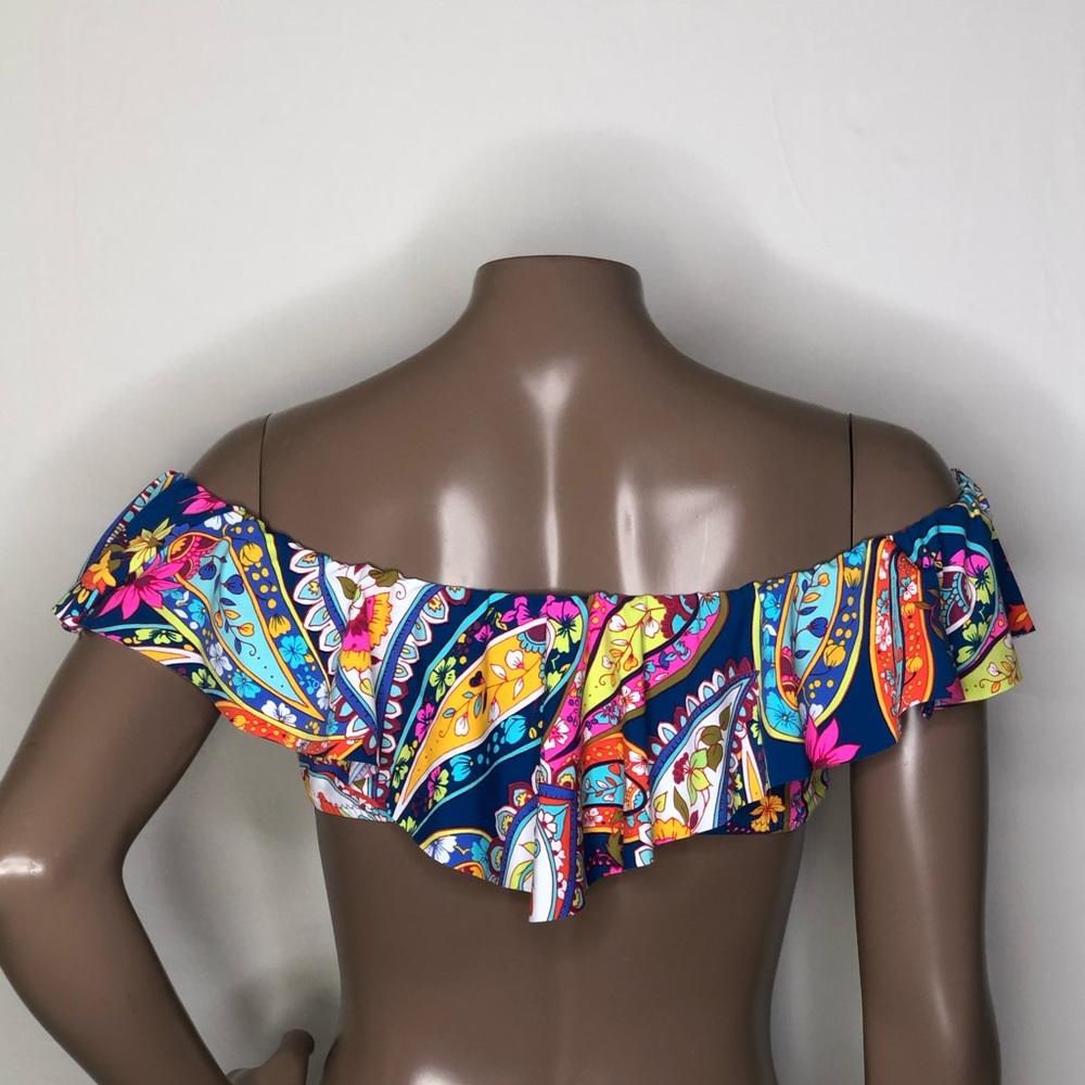 Trina Turk Off Shoulder Moroccan Floral Bikini Top - Picture 3 of 3